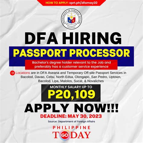 dfa hiring passport processor